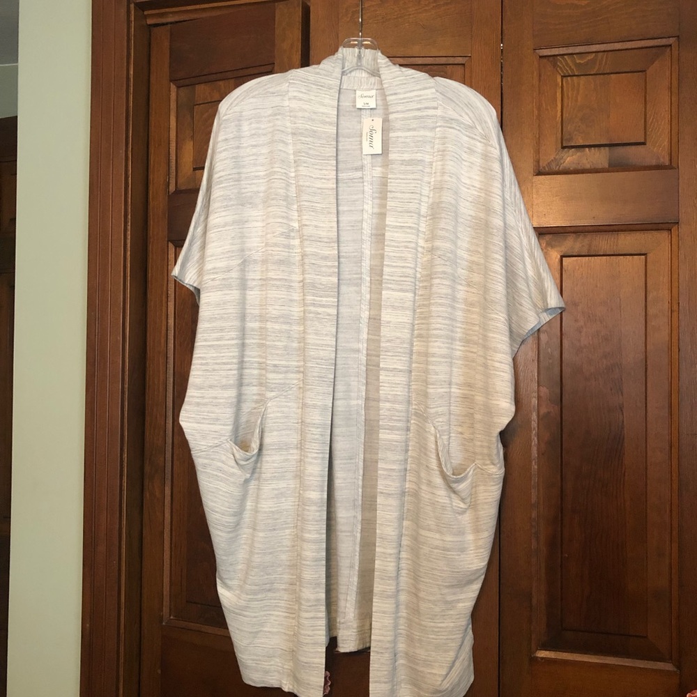 NWT Soma S/M Fleece Cocoon Wrap space dye grey